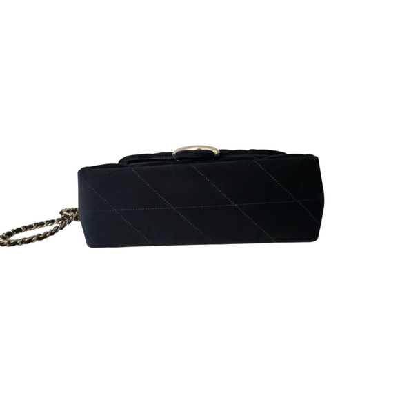 Coach Tabby‎ 20 Navy Blue and Silver Quilted Velvet Shoulder Bag Small NWT - Picture 9 of 13